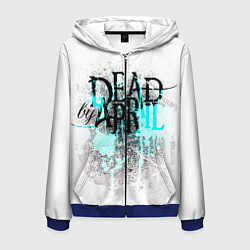 Толстовка 3D на молнии мужская Dead by april краски, цвет: 3D-синий