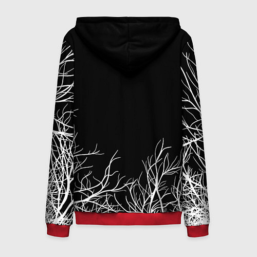 Мужская толстовка на молнии Monster energy лес / 3D-Красный – фото 2