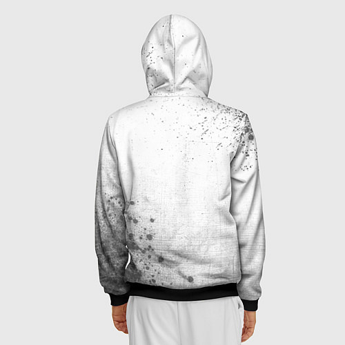 Мужская толстовка на молнии PSG - white gradient вертикально / 3D-Черный – фото 4