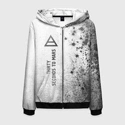 Мужская толстовка на молнии Thirty Seconds to Mars - white gradient по-вертика
