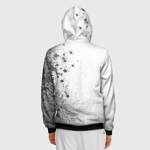 Мужская толстовка на молнии Queen - white gradient по-вертикали / 3D-Черный – фото 4