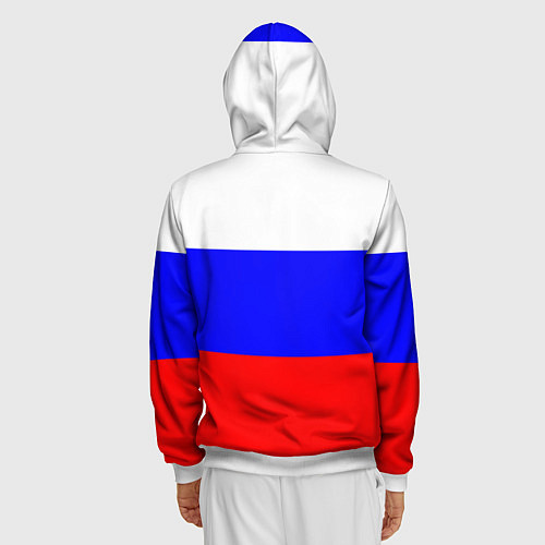 Мужская толстовка на молнии Герб с Флагом России / 3D-Белый – фото 4