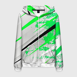 Мужская толстовка на молнии Color white light green