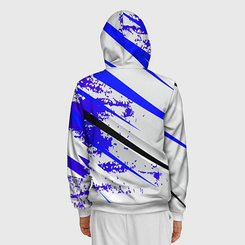 Мужская толстовка на молнии Color white blue / 3D-Белый – фото 4