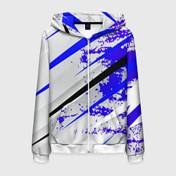 Толстовка 3D на молнии мужская Color white blue, цвет: 3D-белый