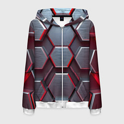 Толстовка 3D на молнии мужская Бордовый бронежилет, цвет: 3D-белый
