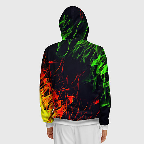 Мужская толстовка на молнии RUST огненная текстура / 3D-Белый – фото 4
