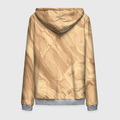 Мужская толстовка на молнии Бежевая текстура каменная мрамор / 3D-Меланж – фото 2