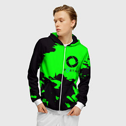 Толстовка 3D на молнии мужская Portal черный дым, цвет: 3D-белый — фото 2