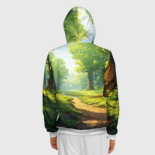Мужская толстовка на молнии Fabulous forest / 3D-Белый – фото 4