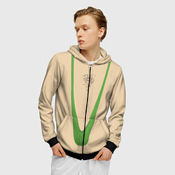 Толстовка 3D на молнии мужская Борат style, цвет: 3D-черный — фото 2