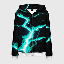 Толстовка 3D на молнии мужская Color light blue black, цвет: 3D-белый