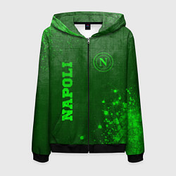 Толстовка 3D на молнии мужская Napoli - green gradient вертикально, цвет: 3D-черный
