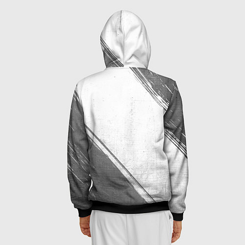 Мужская толстовка на молнии Lazio - white gradient вертикально / 3D-Черный – фото 4