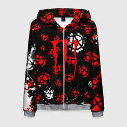 Толстовка 3D на молнии мужская Monster energy anarhy, цвет: 3D-меланж