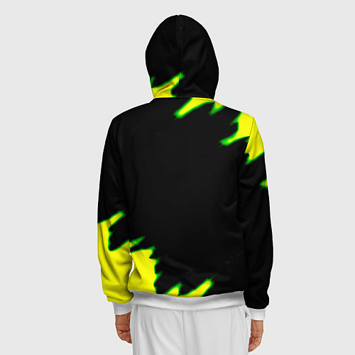 Мужская толстовка на молнии Кислотный монстр энерджи / 3D-Белый – фото 4