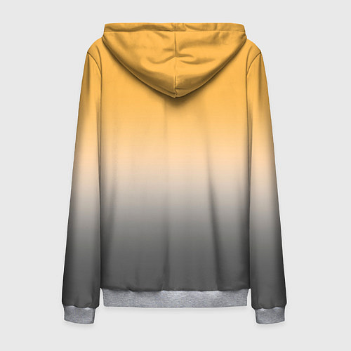 Мужская толстовка на молнии Бледный жёлто-серый градиент / 3D-Меланж – фото 2