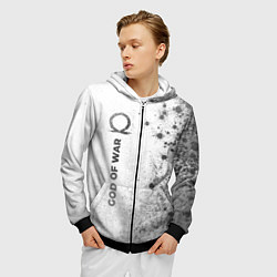 Толстовка 3D на молнии мужская God of War - white gradient по-вертикали, цвет: 3D-черный — фото 2