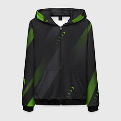 Мужская толстовка на молнии Color black green