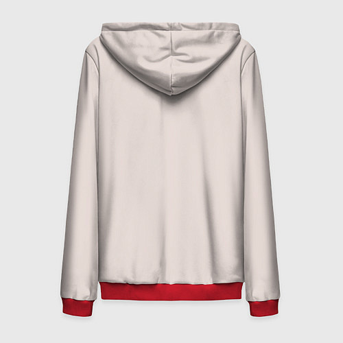 Мужская толстовка на молнии Светлый оттенок цвета года 2025 Пантон / 3D-Красный – фото 2