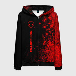 Толстовка 3D на молнии мужская Evangelion - red gradient по-вертикали, цвет: 3D-черный