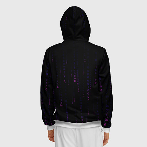 Мужская толстовка на молнии Color black pink / 3D-Белый – фото 4