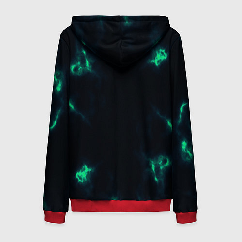 Мужская толстовка на молнии The color is turquoise / 3D-Красный – фото 2
