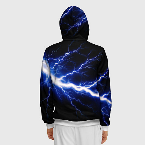 Мужская толстовка на молнии Lightning blue / 3D-Белый – фото 4