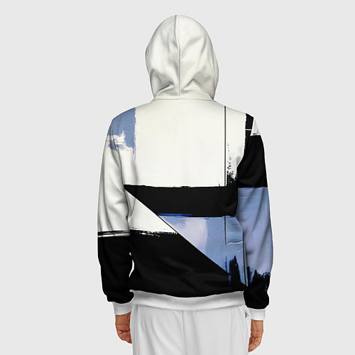 Мужская толстовка на молнии Honda логотип / 3D-Белый – фото 4