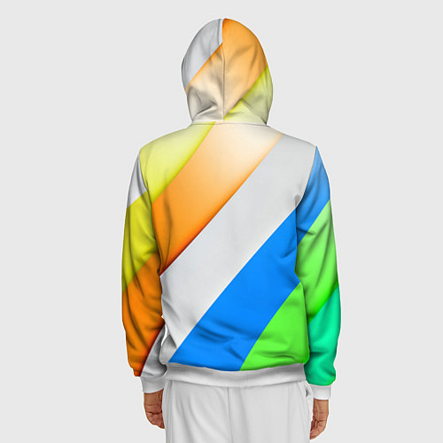 Мужская толстовка на молнии Striped / 3D-Белый – фото 4