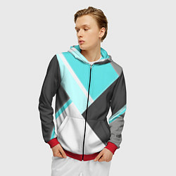 Толстовка 3D на молнии мужская Color black blue, цвет: 3D-красный — фото 2