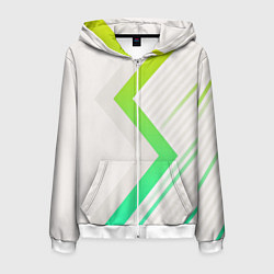 Мужская толстовка на молнии Color white line green