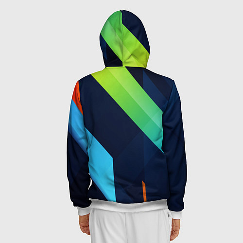 Мужская толстовка на молнии Multicolored / 3D-Белый – фото 4