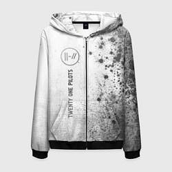 Мужская толстовка на молнии Twenty One Pilots - white gradient по-вертикали