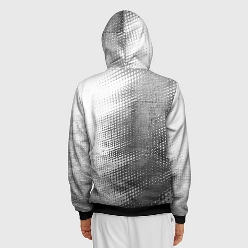 Мужская толстовка на молнии Suzuki - grey gradient по-вертикали / 3D-Черный – фото 4