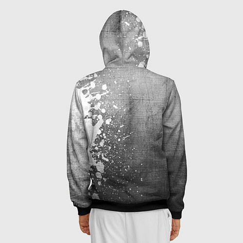 Мужская толстовка на молнии Aston Villa - grey gradient по-вертикали / 3D-Черный – фото 4