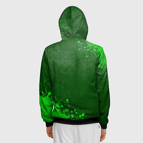 Мужская толстовка на молнии Tokyo Revengers - green gradient вертикально / 3D-Черный – фото 4