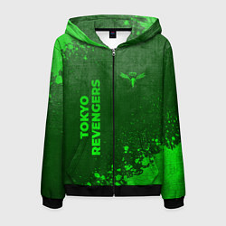 Мужская толстовка на молнии Tokyo Revengers - green gradient вертикально