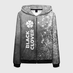 Толстовка 3D на молнии мужская Black Clover - grey gradient по-вертикали, цвет: 3D-черный