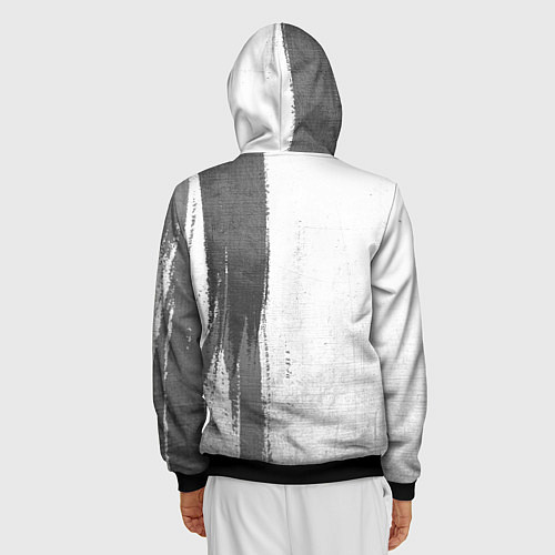 Мужская толстовка на молнии Barcelona - white gradient по-вертикали / 3D-Черный – фото 4