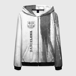 Толстовка 3D на молнии мужская Barcelona - white gradient по-вертикали, цвет: 3D-черный