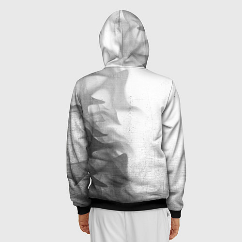 Мужская толстовка на молнии Stray - white gradient по-вертикали / 3D-Черный – фото 4
