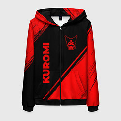 Мужская толстовка на молнии Kuromi - red gradient вертикально