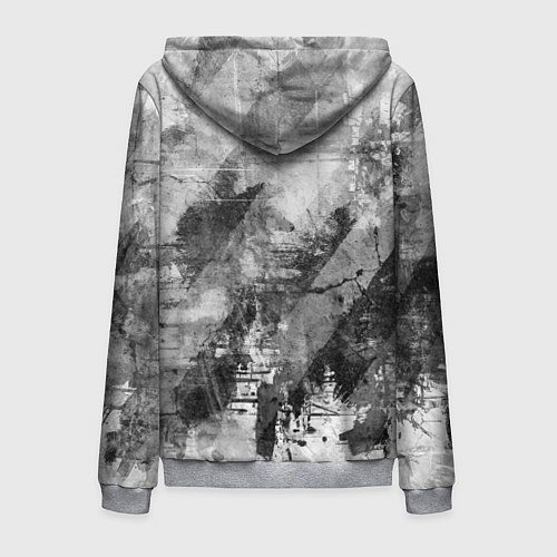 Мужская толстовка на молнии Абстракция - atomic gray / 3D-Меланж – фото 2