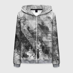 Мужская толстовка на молнии Абстракция - atomic gray