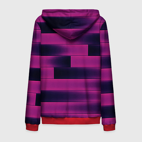 Мужская толстовка на молнии Color pink square / 3D-Красный – фото 2