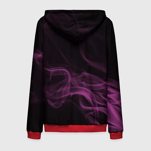Мужская толстовка на молнии Color smoke pink / 3D-Красный – фото 2