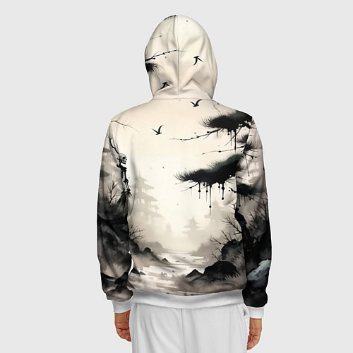 Мужская толстовка на молнии Путник / 3D-Белый – фото 4