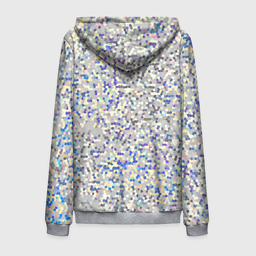 Мужская толстовка на молнии Мелкая мозаика перламутровый серо-голубой / 3D-Меланж – фото 2