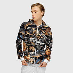 Толстовка 3D на молнии мужская Итальянские мемы брайнрот, цвет: 3D-белый — фото 2